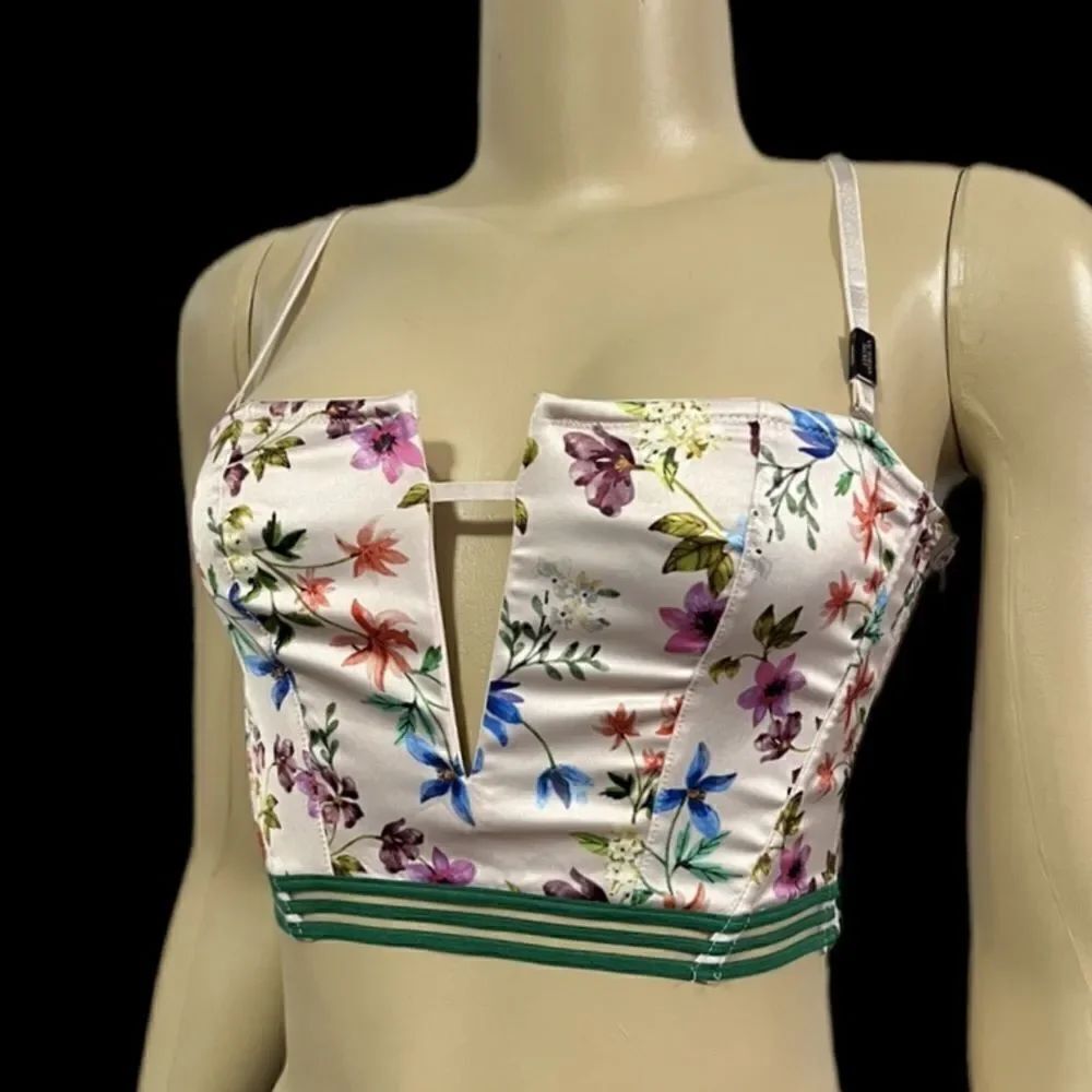 Victoria’s Secret Very Sexy Unlined Mesh Satin Strapless Bustier V Bralette